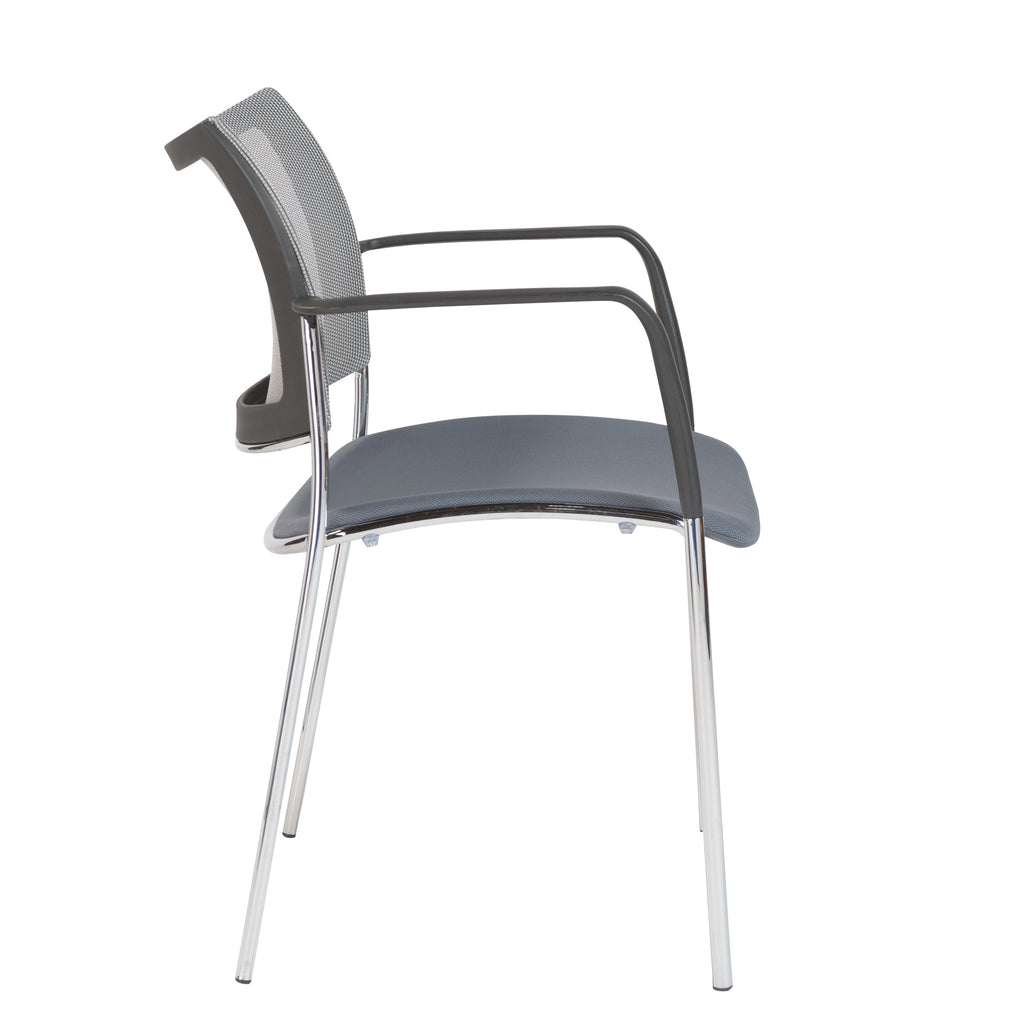 Vahn Stacking Visitor Chair - Grey,Set of 2