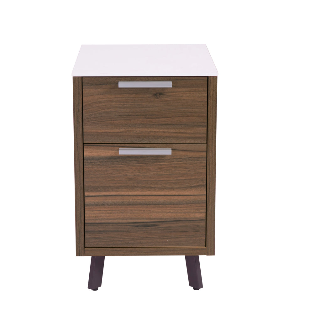 Hart 2 Drawer File Cabinet - White,Walnut