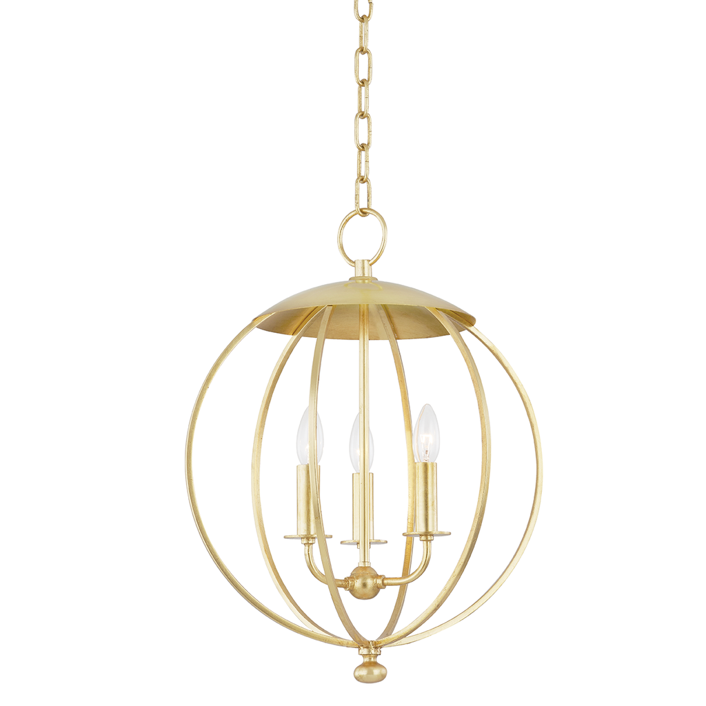 Wesley 3 Light Lantern - Gold Leaf