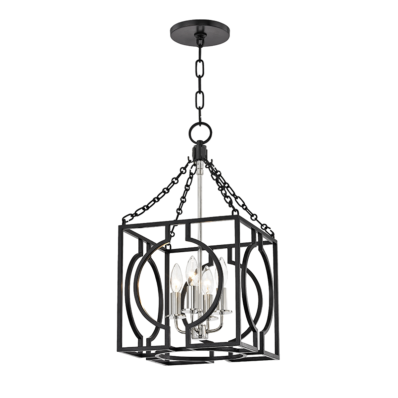 Octavio Pendant 22" - Aged Iron Polished Nickel Combo