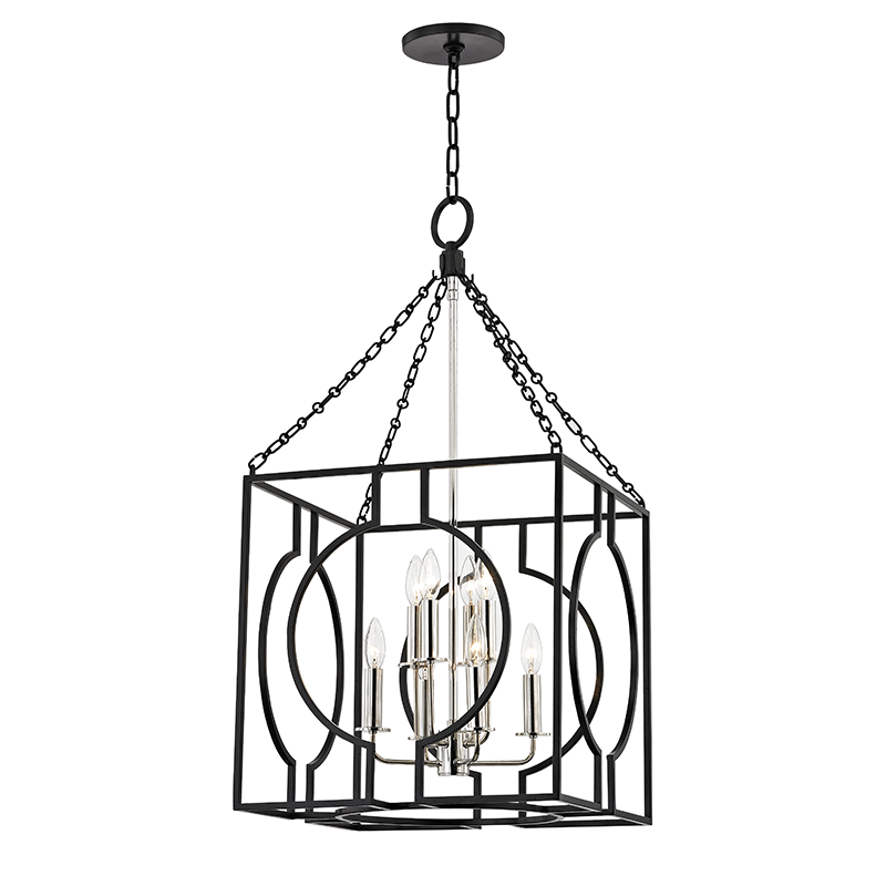 Octavio Pendant 33" - Aged Iron Polished Nickel Combo