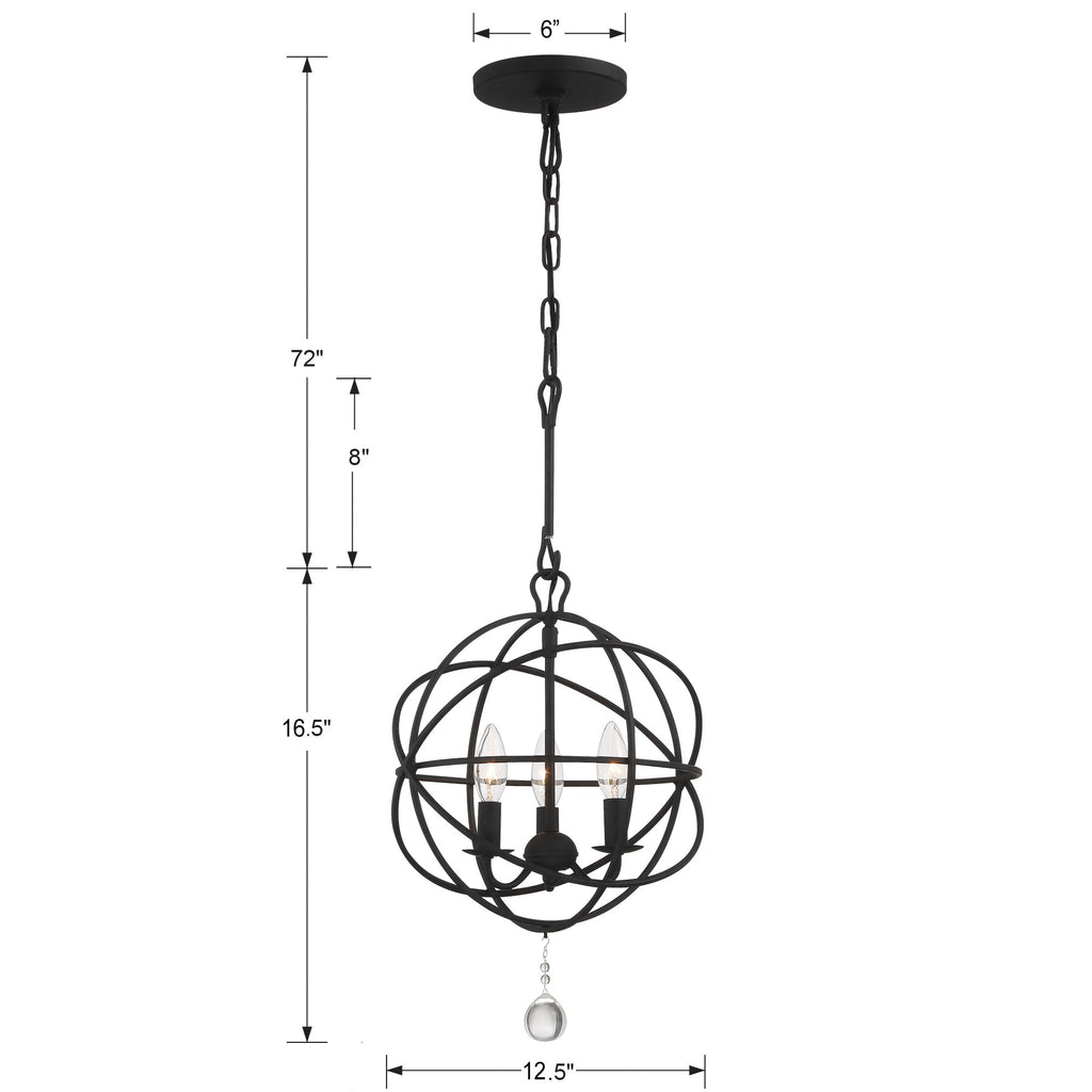 Solaris 3 Light Mini Chandelier