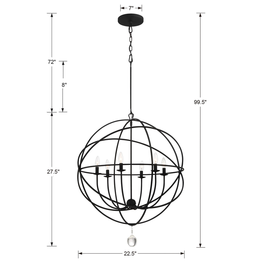 Solaris 6 Light Chandelier