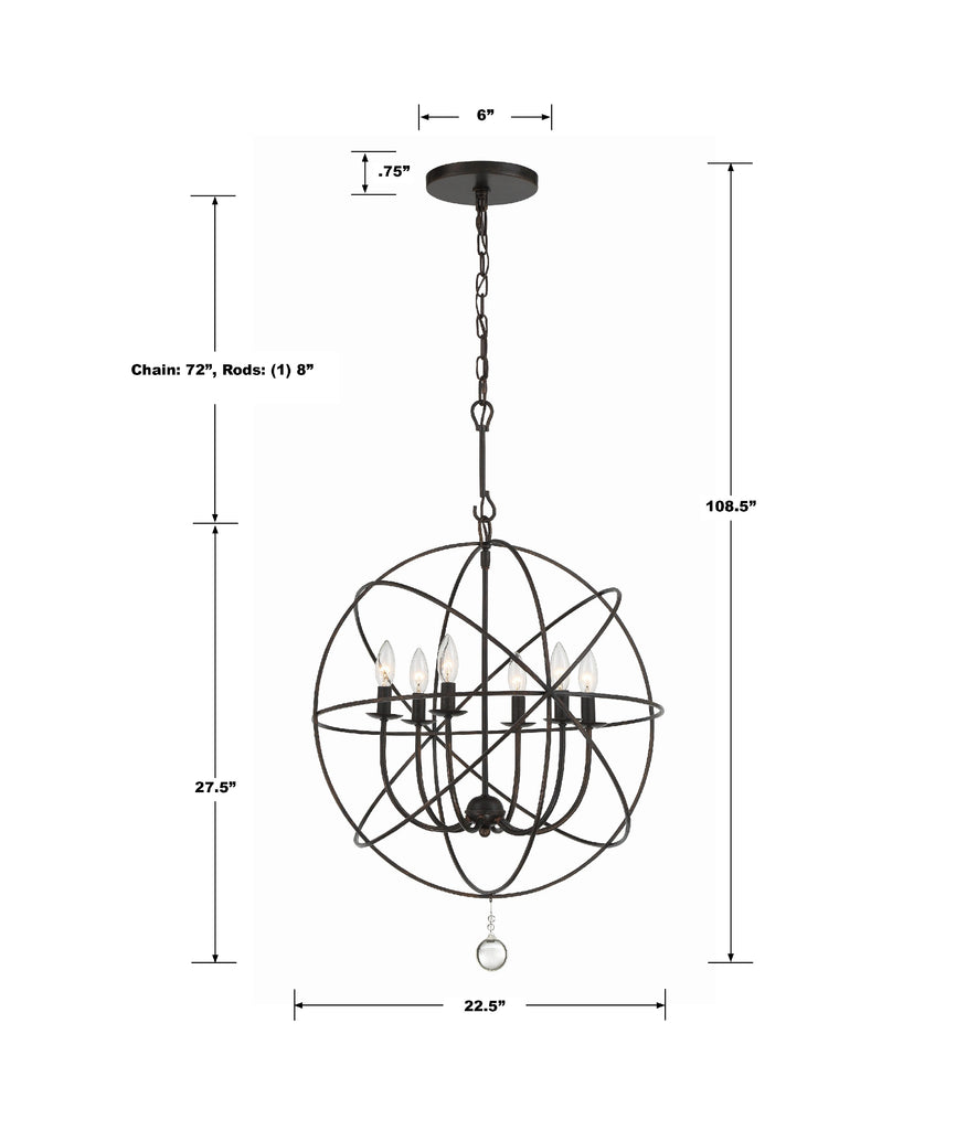 Solaris 6 Light Chandelier