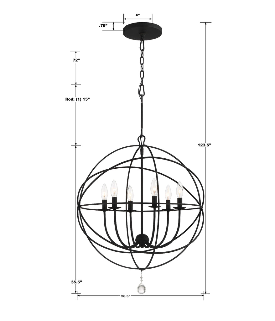 Solaris 6 Light Chandelier