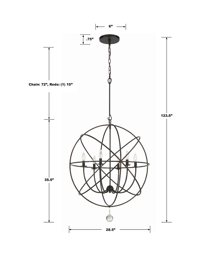 Solaris 6 Light Chandelier