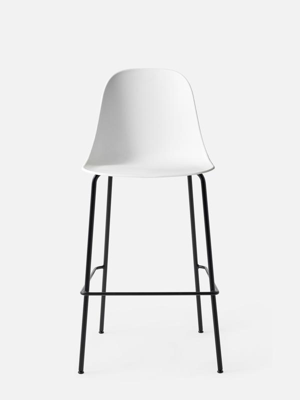 Harbour Bar Side Chair, Black Legs, White Shell Seat