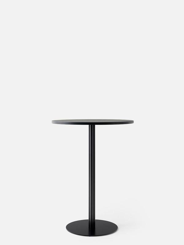 Harbour Column Bar Table, 32 in, Charcoal Linoleum with Black Base