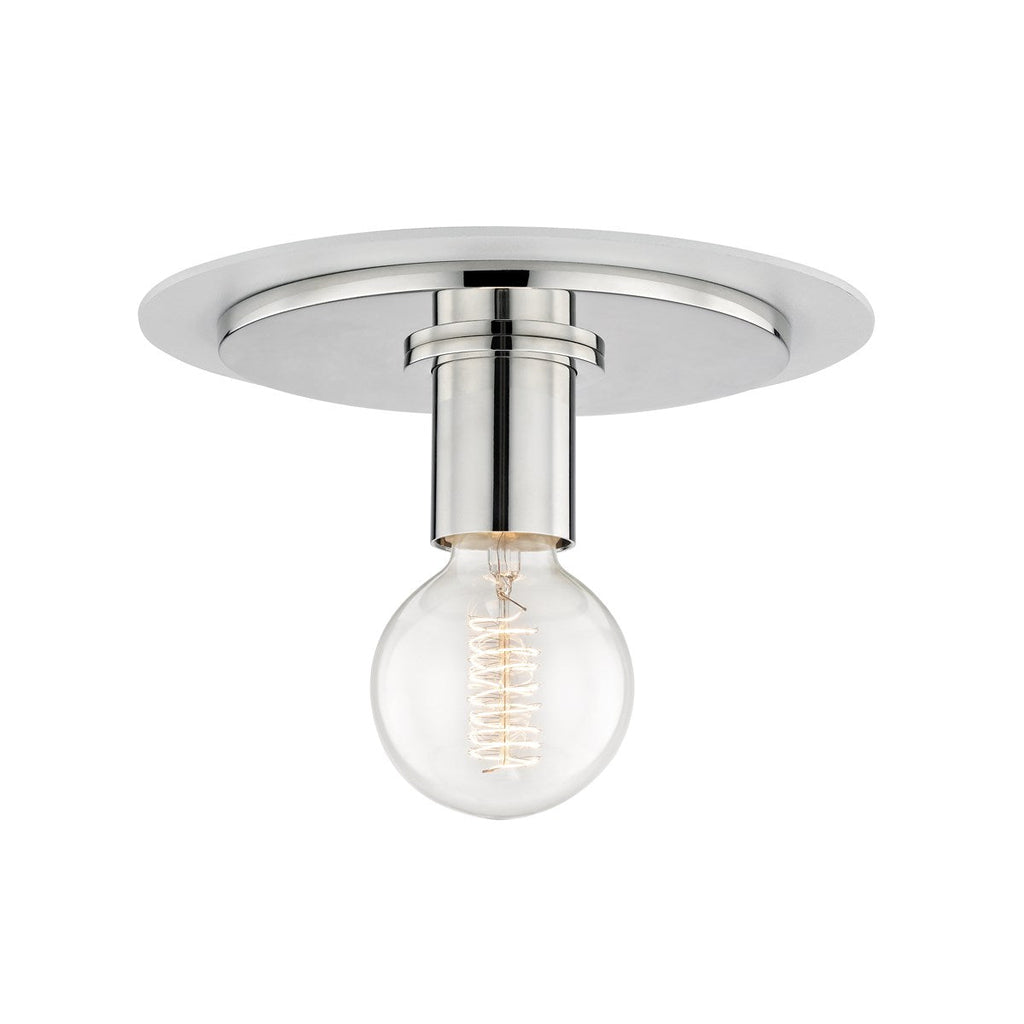 Milo Flush Mount 6" - Polished Nickel/White