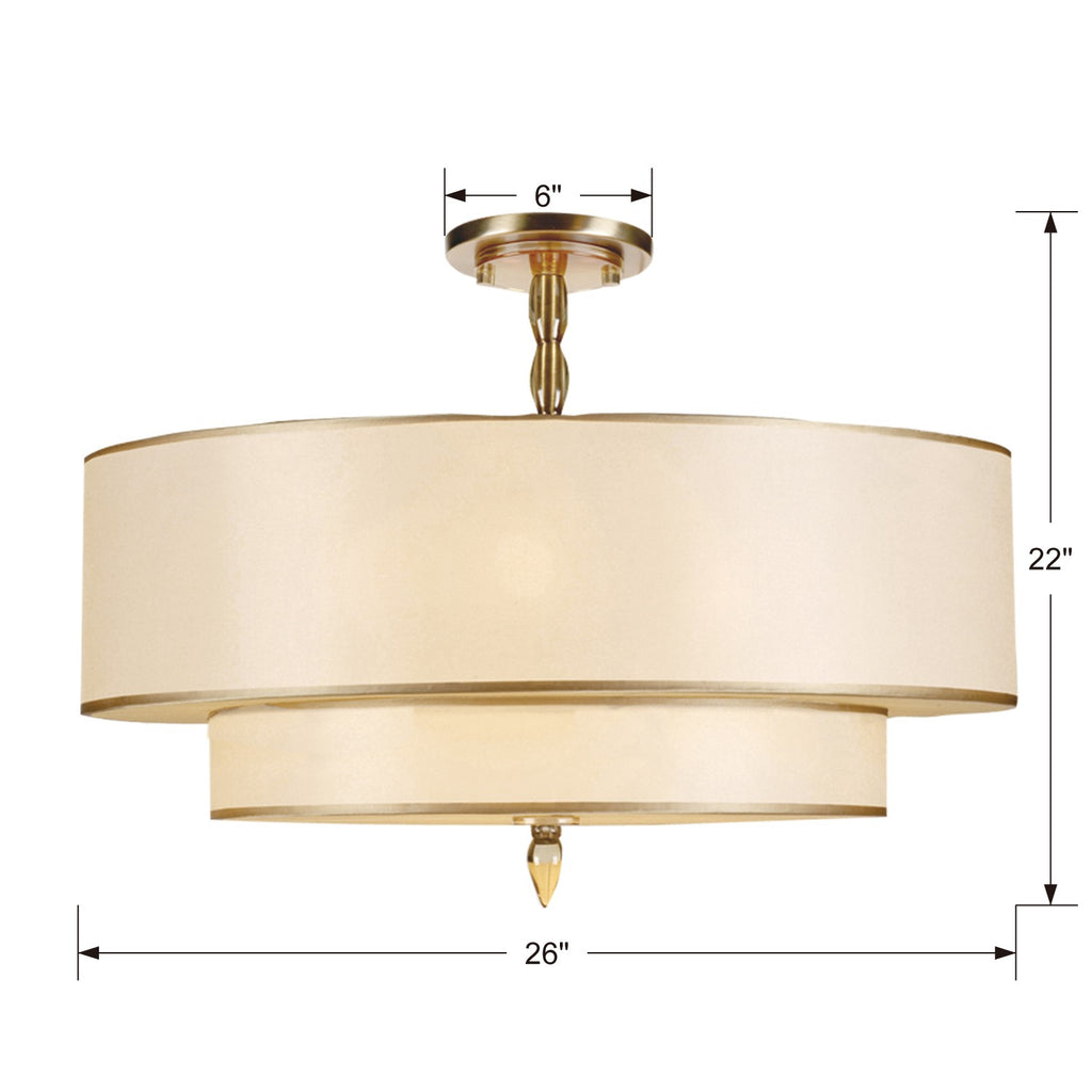 Luxo 5 Light Semi Flush