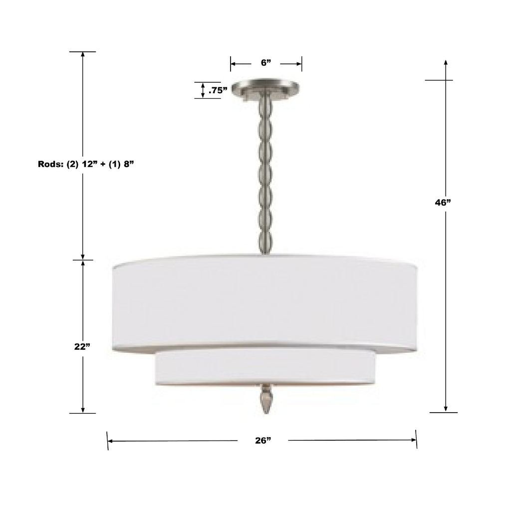 Luxo 5 Light Semi Flush