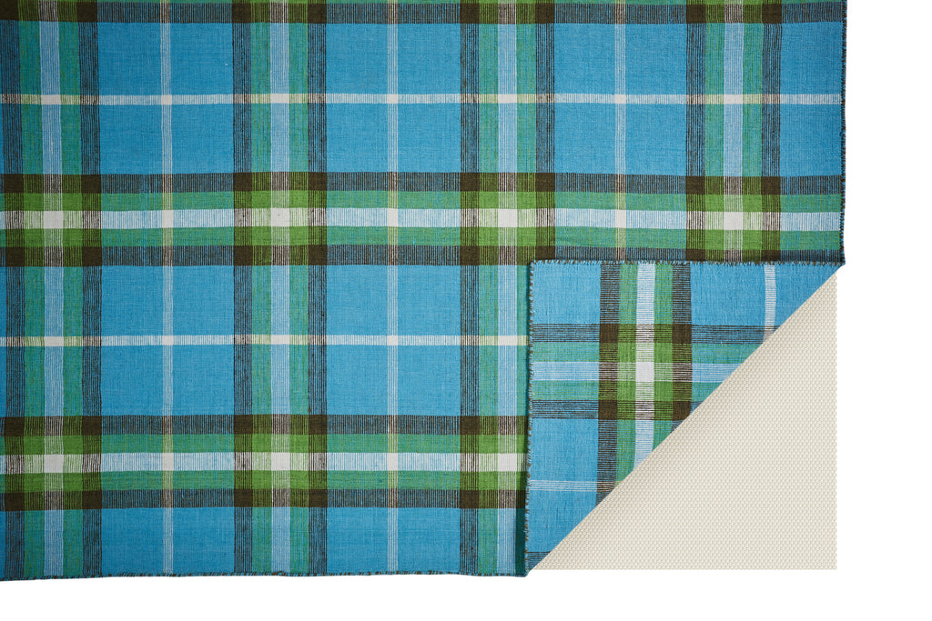 Crosby Transitional Plaid Blue Green Black Area Rug (8' x 10')