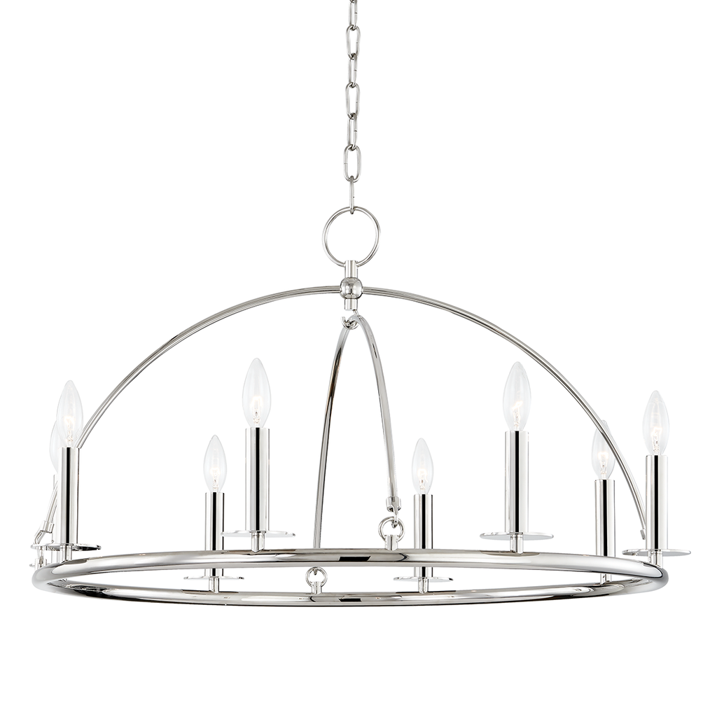 Howell 8 Light Chandelier - Polished Nickel