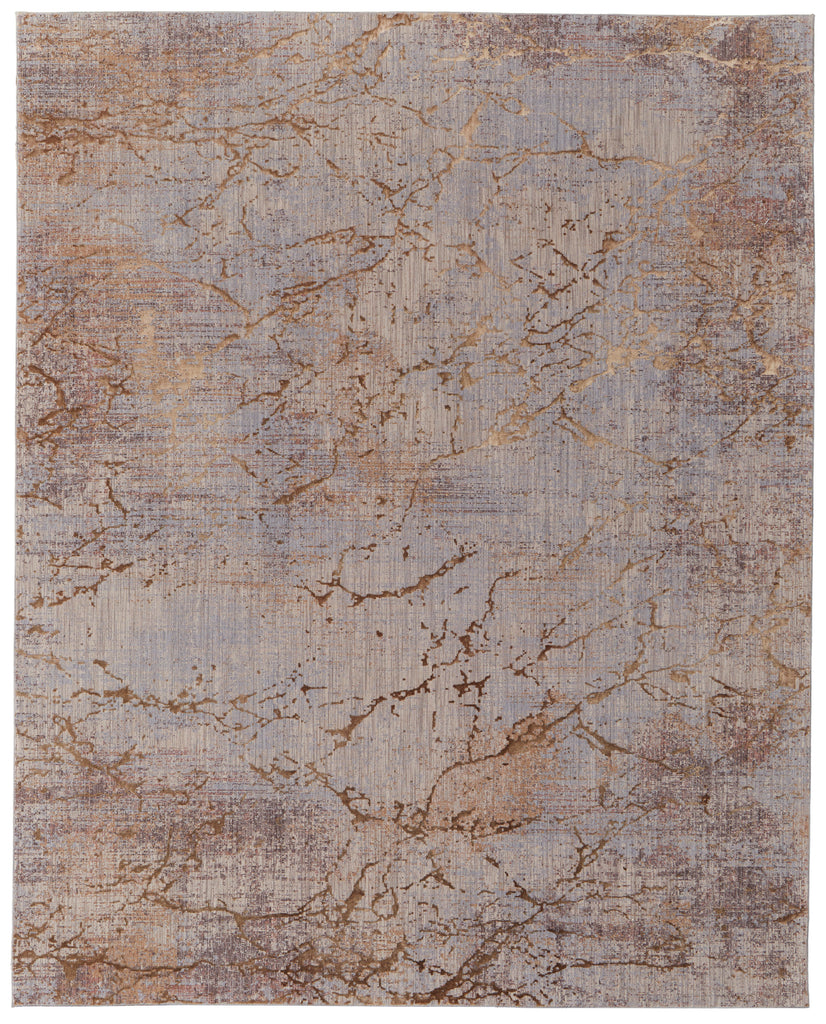 Pryor Modern Abstract Brown Taupe Tan Area Rug (6'7" x 9'6")