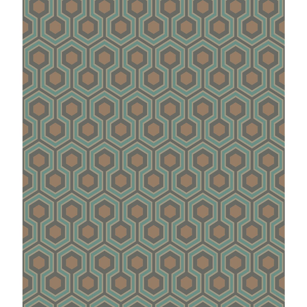 Hicks Hexagon - Teal/Gold