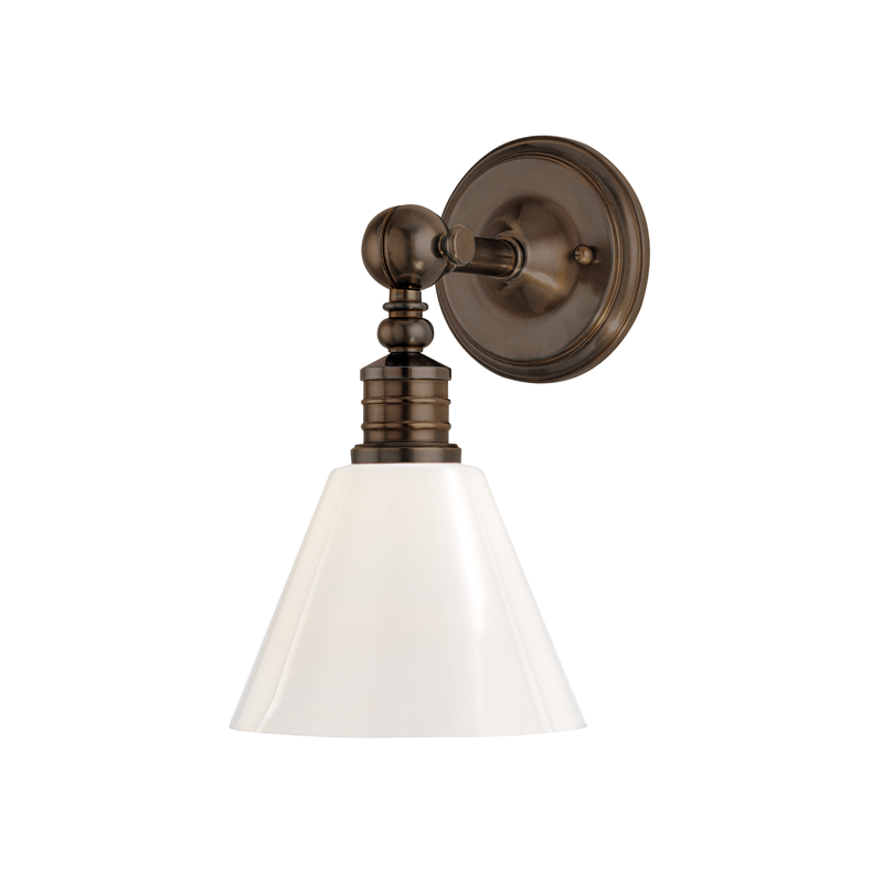 Darien Wall Sconce Glass Shade, 8" - Distressed Bronze