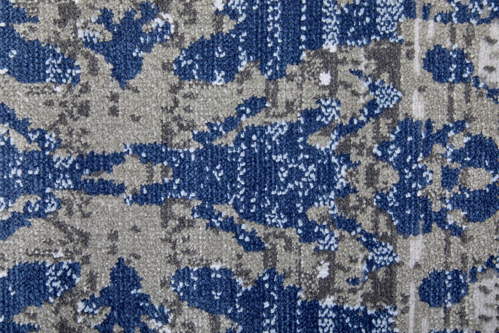 Gaspar Modern Damask Blue Gray Taupe Area Rug (6'7" x 9'6")