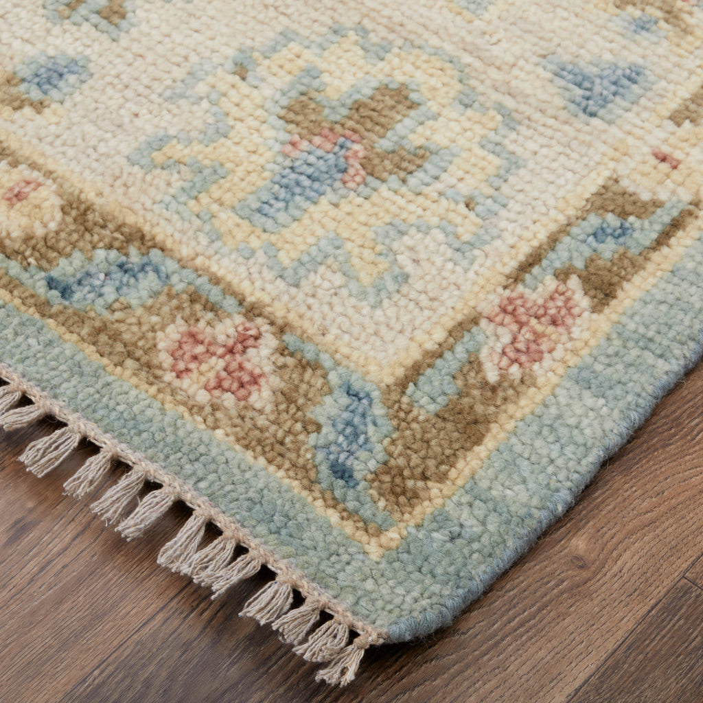 Fillmore Transitional Floral Botanical Blue Ivory Yellow Area Rug (2' x 3')