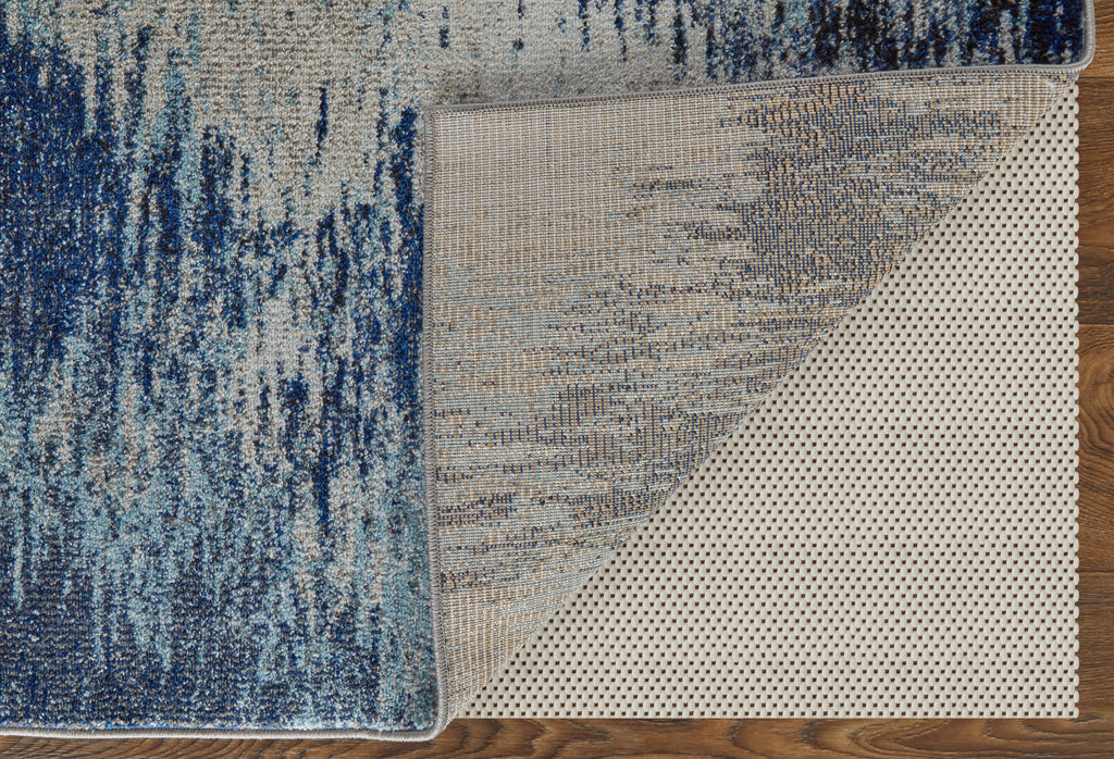 Edgemont Modern Abstract Blue Ivory Area Rug (2'8" x 8' / Pattern 3)