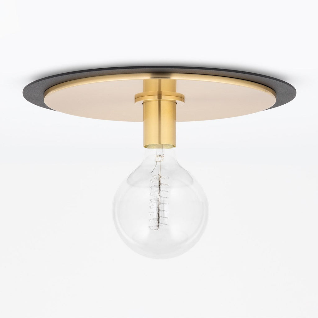 Milo Flush Mount 9" - Aged Brass/Dusk Black