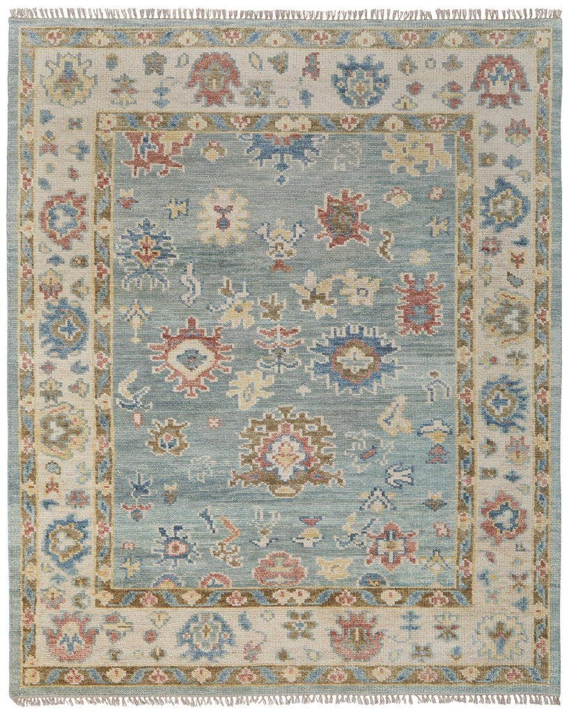 Fillmore Transitional Floral Botanical Blue Ivory Yellow Area Rug (8' x 10')