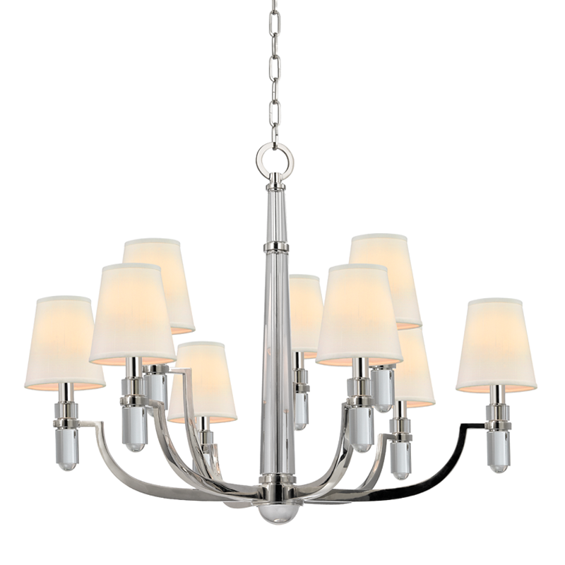 Dayton Chandelier Eco-Paper Shade, 33" - Polished Nickel