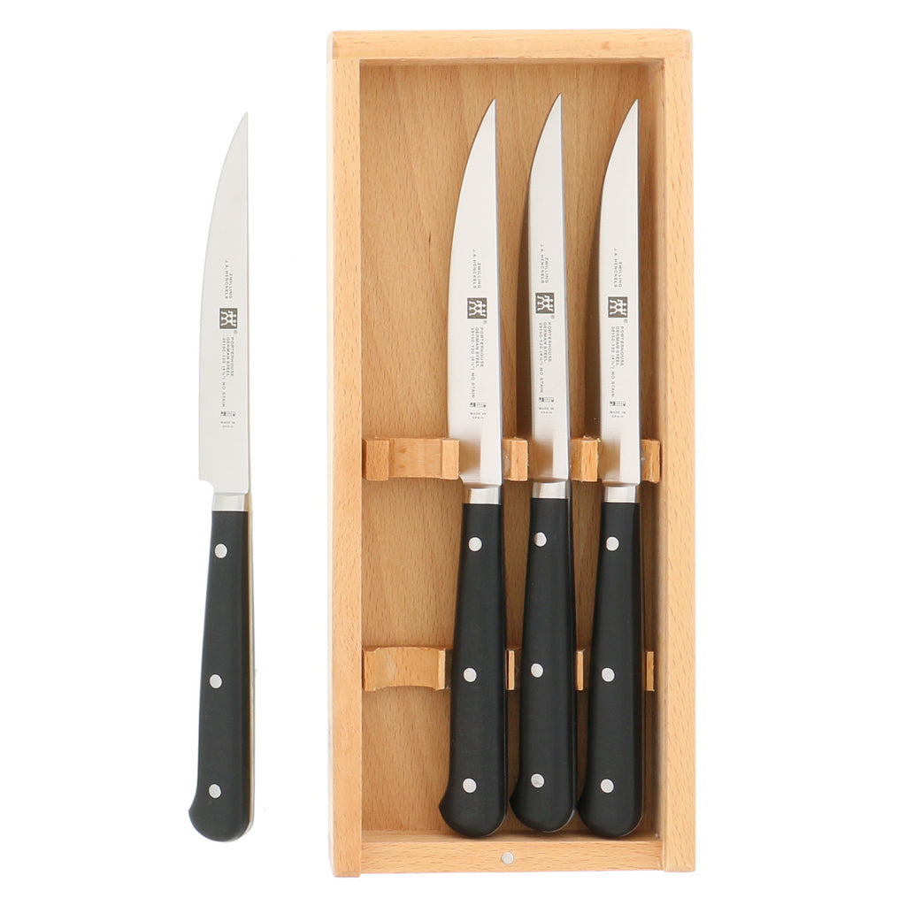 Porterhouse 4-Piece Steak Knife Set In Beechwood Box Steak Sets