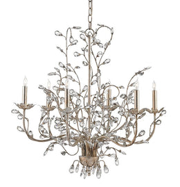 Crystal Bud Silver Medium Chandelier