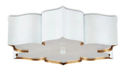 Grand Lotus White Flush Mount