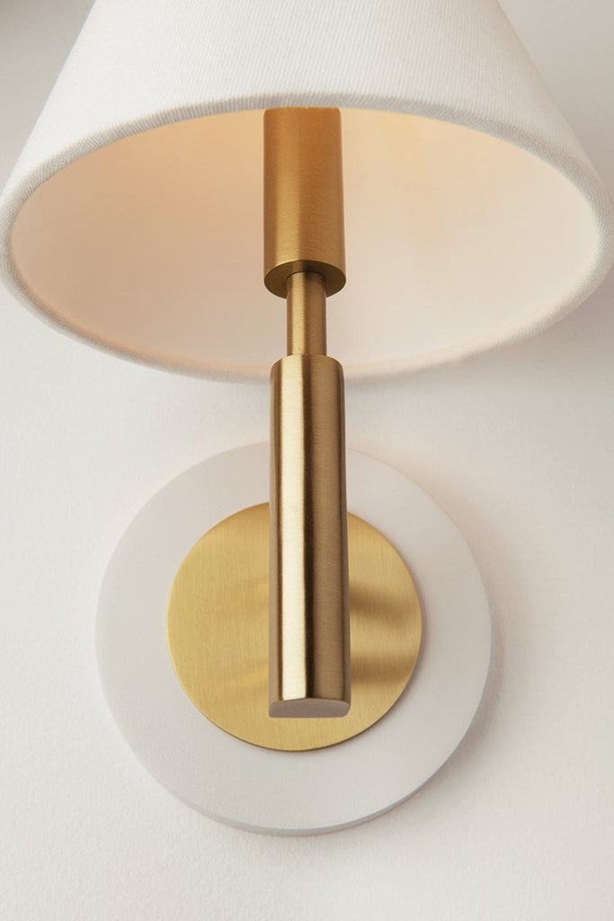 Robbie Wall Sconce - Polished Nickel/White
