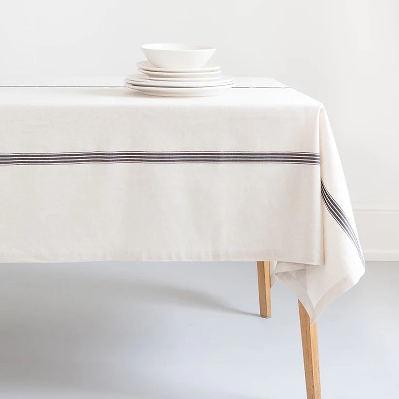 Provincial Tablecloth Natural French Navy