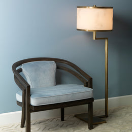 Corso Floor Lamp-Antique Brass-White
