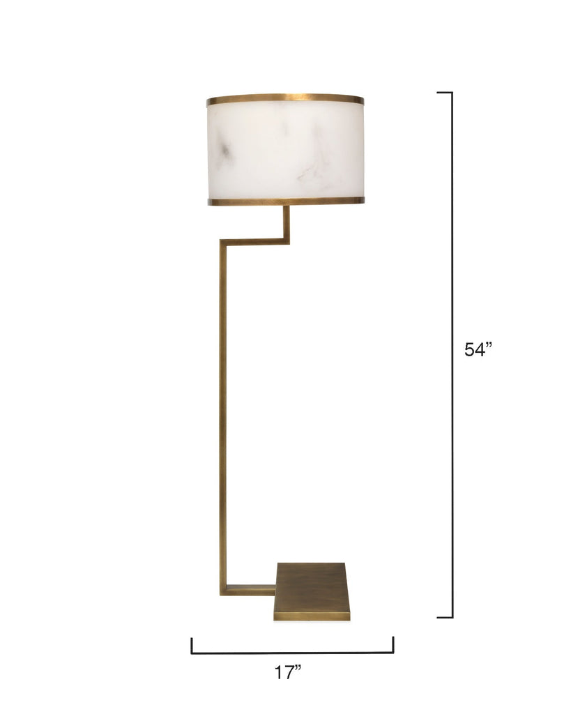 Corso Floor Lamp-Antique Brass-White