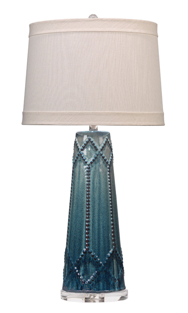 Hobnail Table Lamp-Teal-9HOBNAILTEA