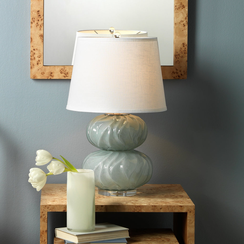 Pricilla Double Gourd Table Lamp-Blue-9PRICILLABL