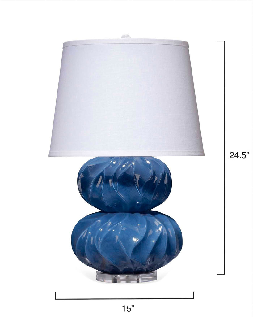 Pricilla Double Gourd Table Lamp-Navy Blue-9PRICILLAN