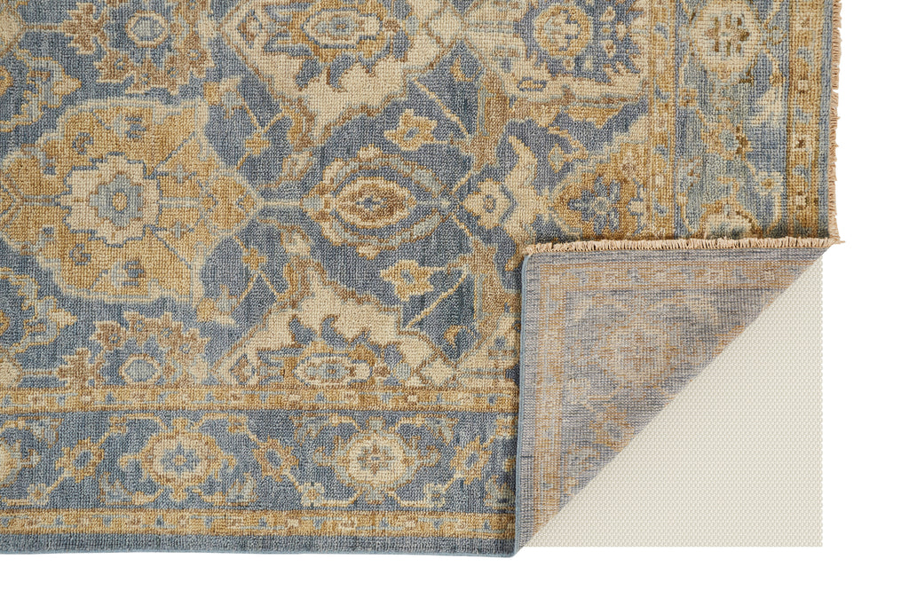 Carrington Traditional Oriental Blue Gold Tan Area Rug (2' x 3')