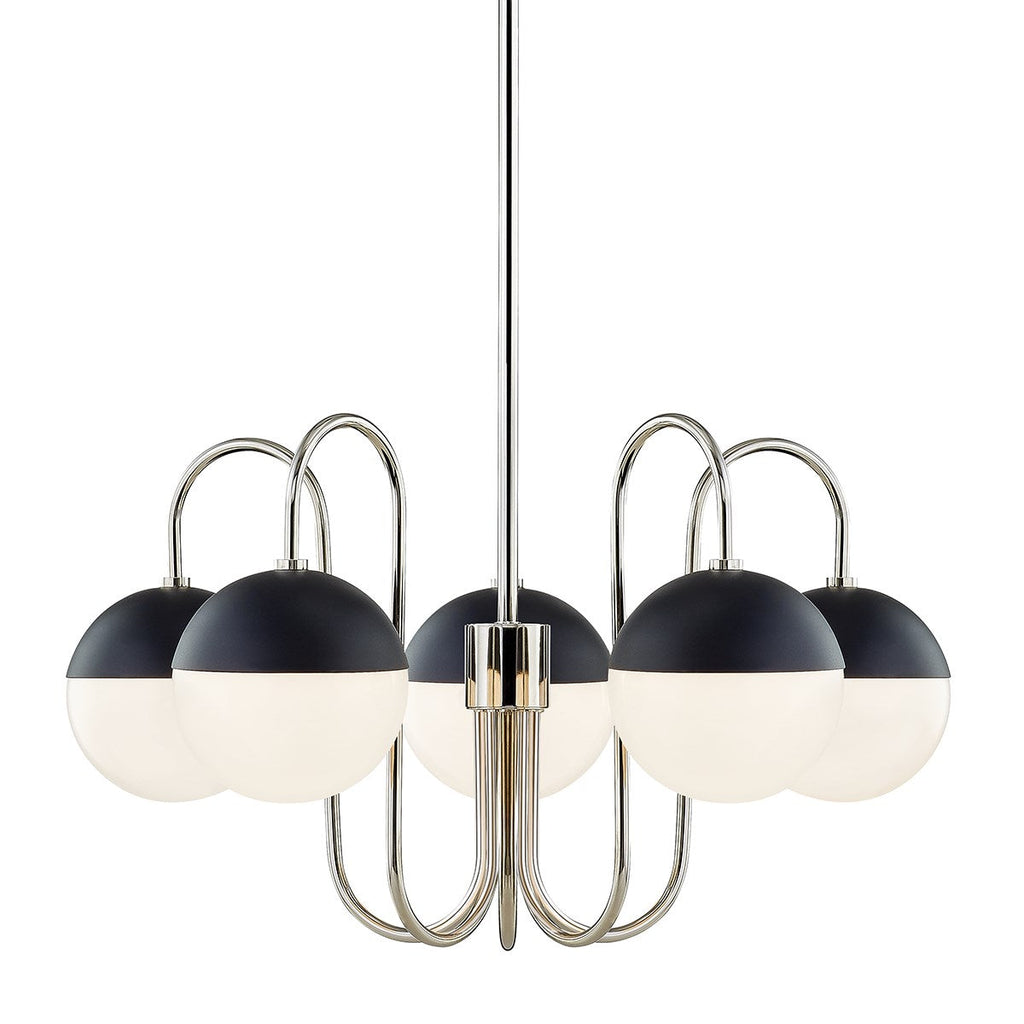 Renee Chandelier - Polished Nickel/Dusk Black