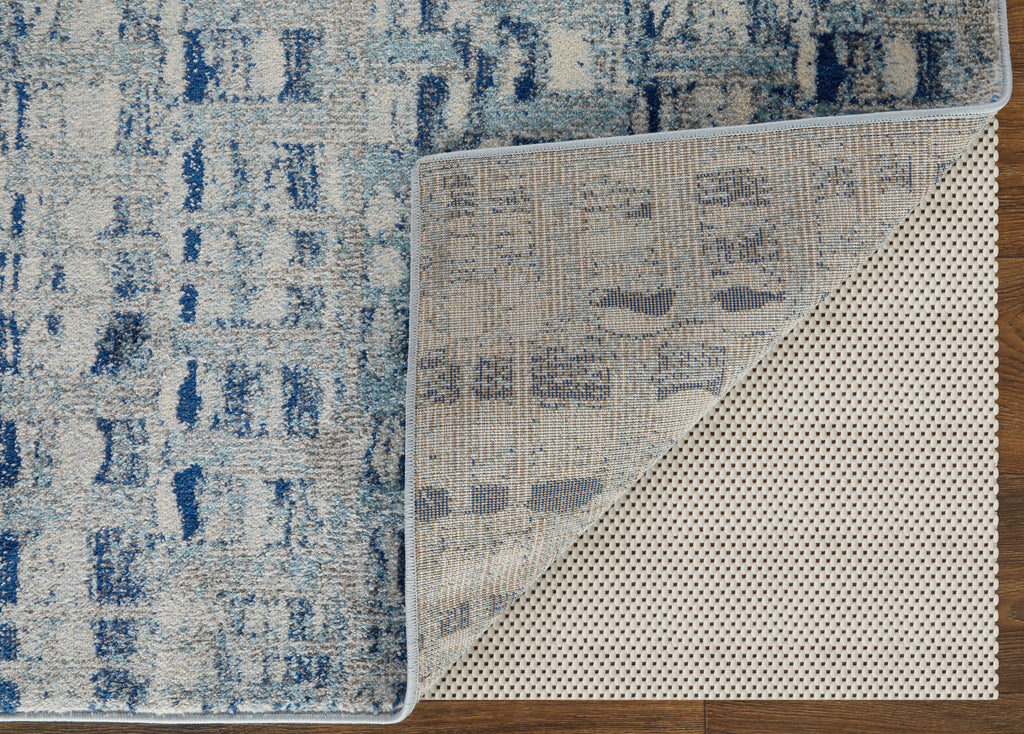 Edgemont Modern Abstract Blue Ivory Area Rug (3' x 5' / Pattern 1)