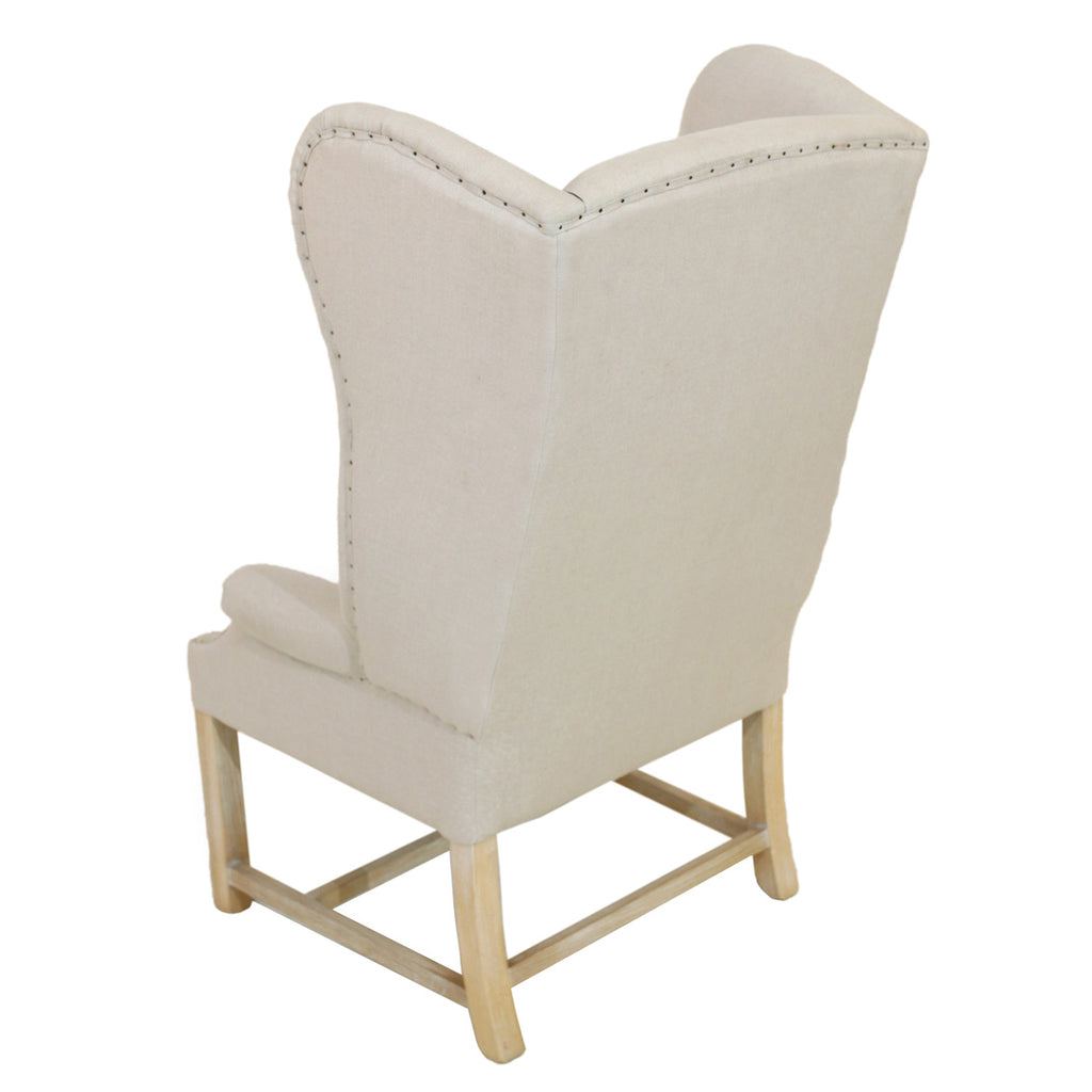 Grand Linen Wingback Chair