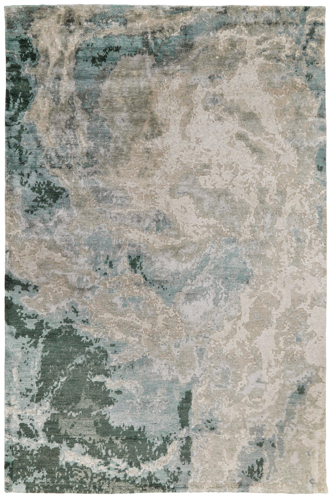 Gemma Modern Abstract Tan Green Area Rug (8'6" x 11'6")