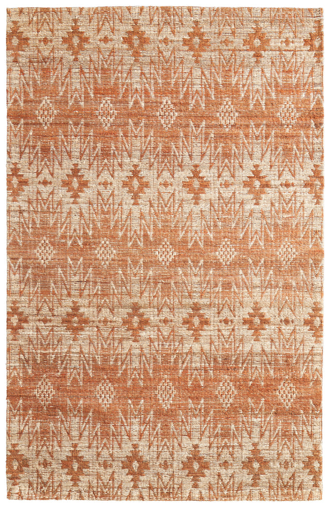 Lilliana Transitional Geometric Orange Ivory Tan Area Rug (2' x 3')