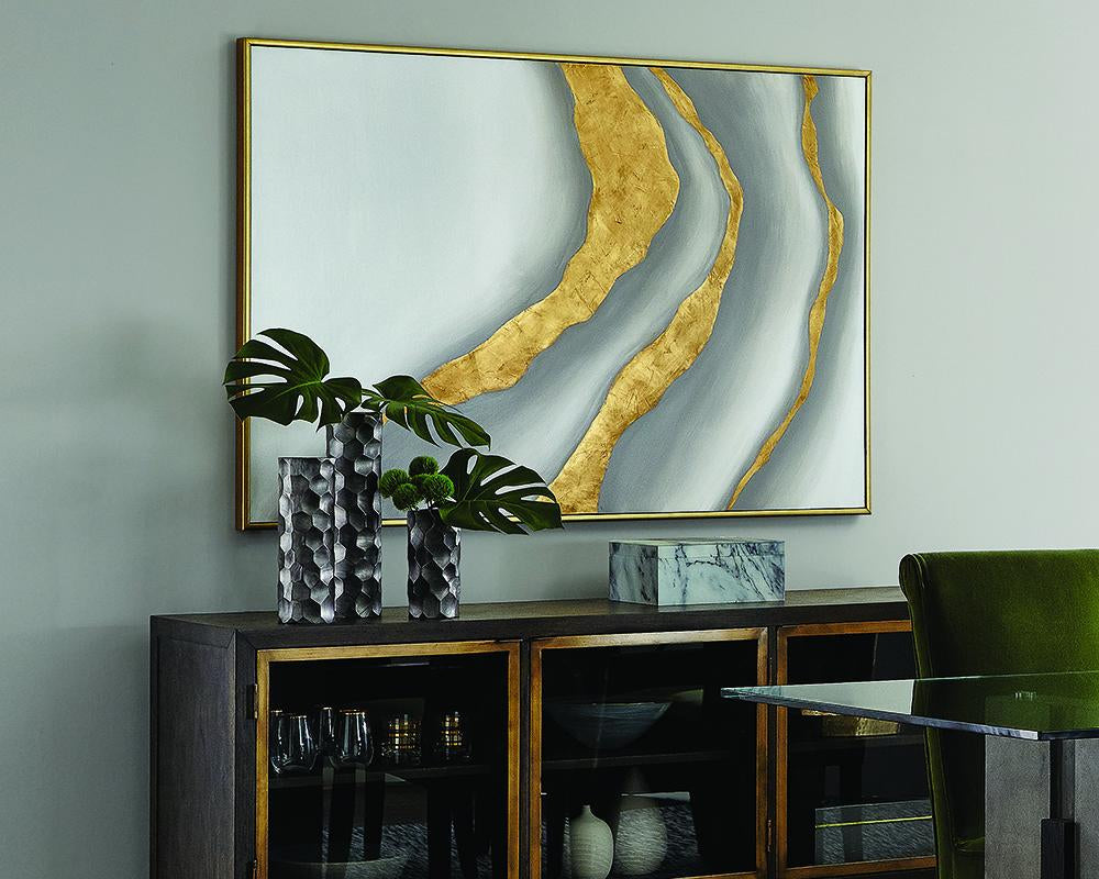 Gold Abyss (Set Of 2) - 40" X 60" - Gold Floater Frame