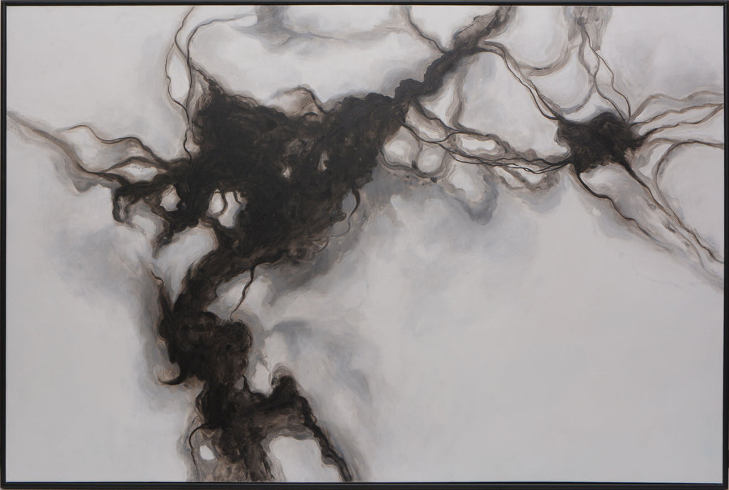 Smoke Screen - 72" X 48" - Black Floater Frame