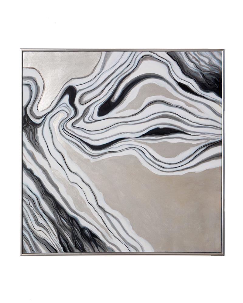 Marble Squared - 48" X 48" - Silver Floater Frame