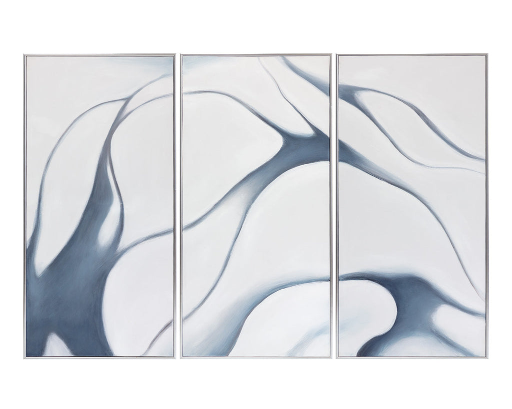 Meditation (Set Of 3) - 30" X 60" - Silver Floater Frame