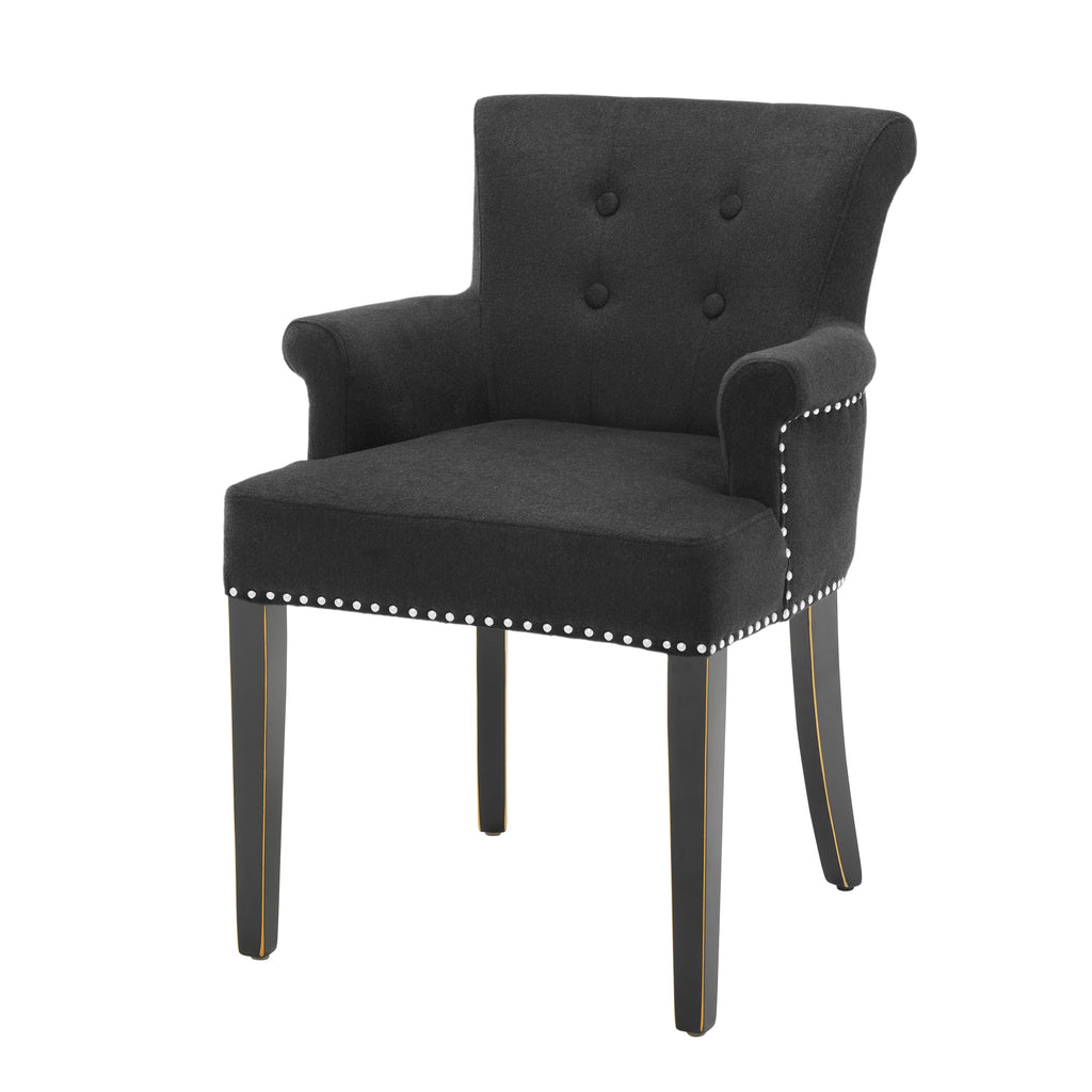 Dining Chair Key Largo with Arm Black Cashmere