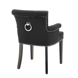 Dining Chair Key Largo with Arm Black Cashmere