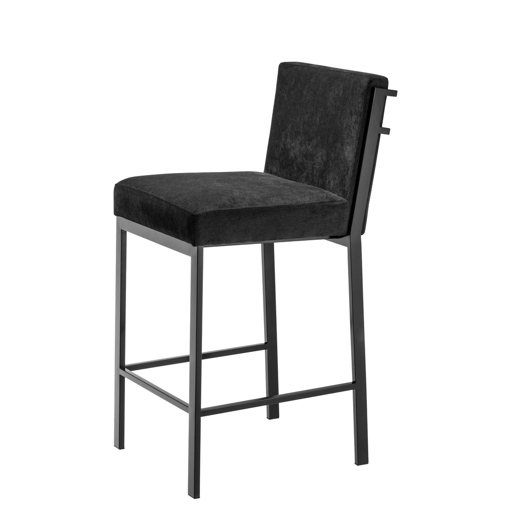 Counter Stool Scott Bronze Finish Black Velvet