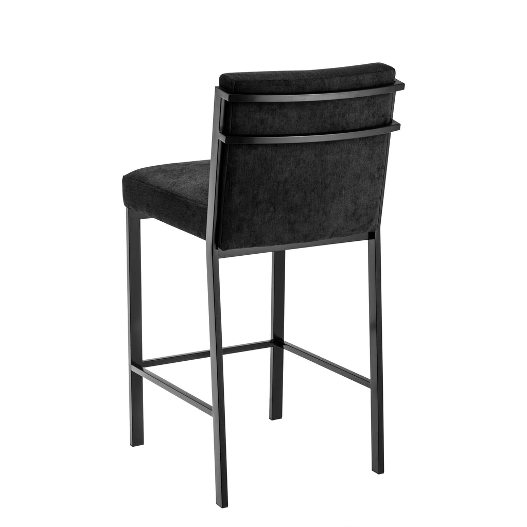 Counter Stool Scott Bronze Finish Black Velvet